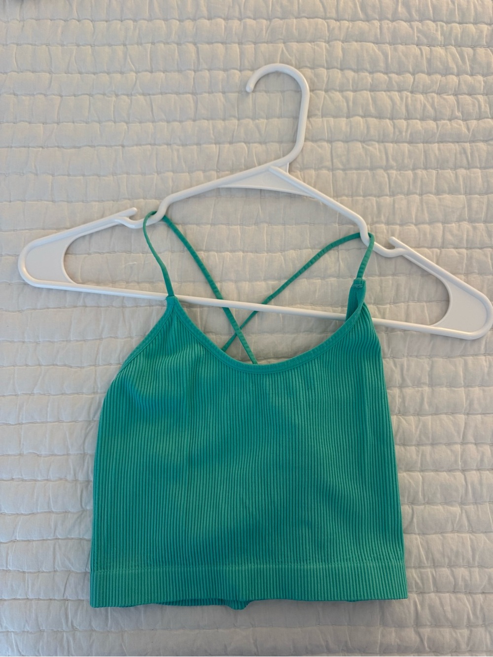 Colsie Teal Ribbed Strappy Tank Top